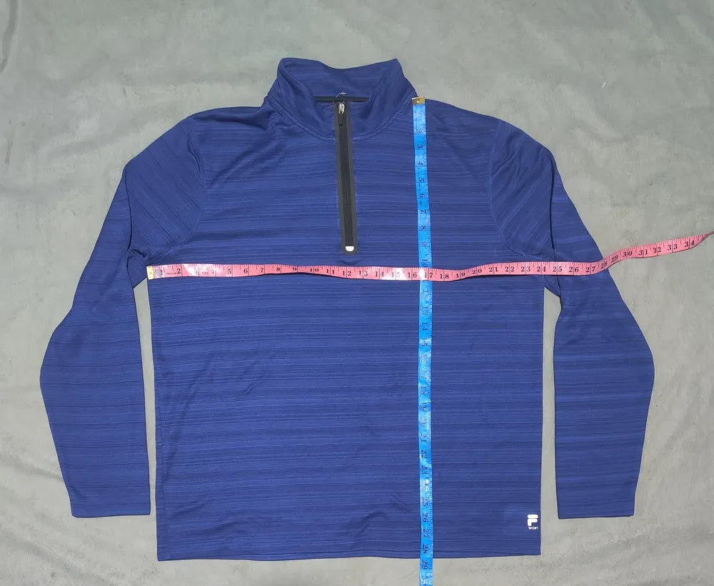 Fila Men Polyester Blue Sweatshirt 2X Large