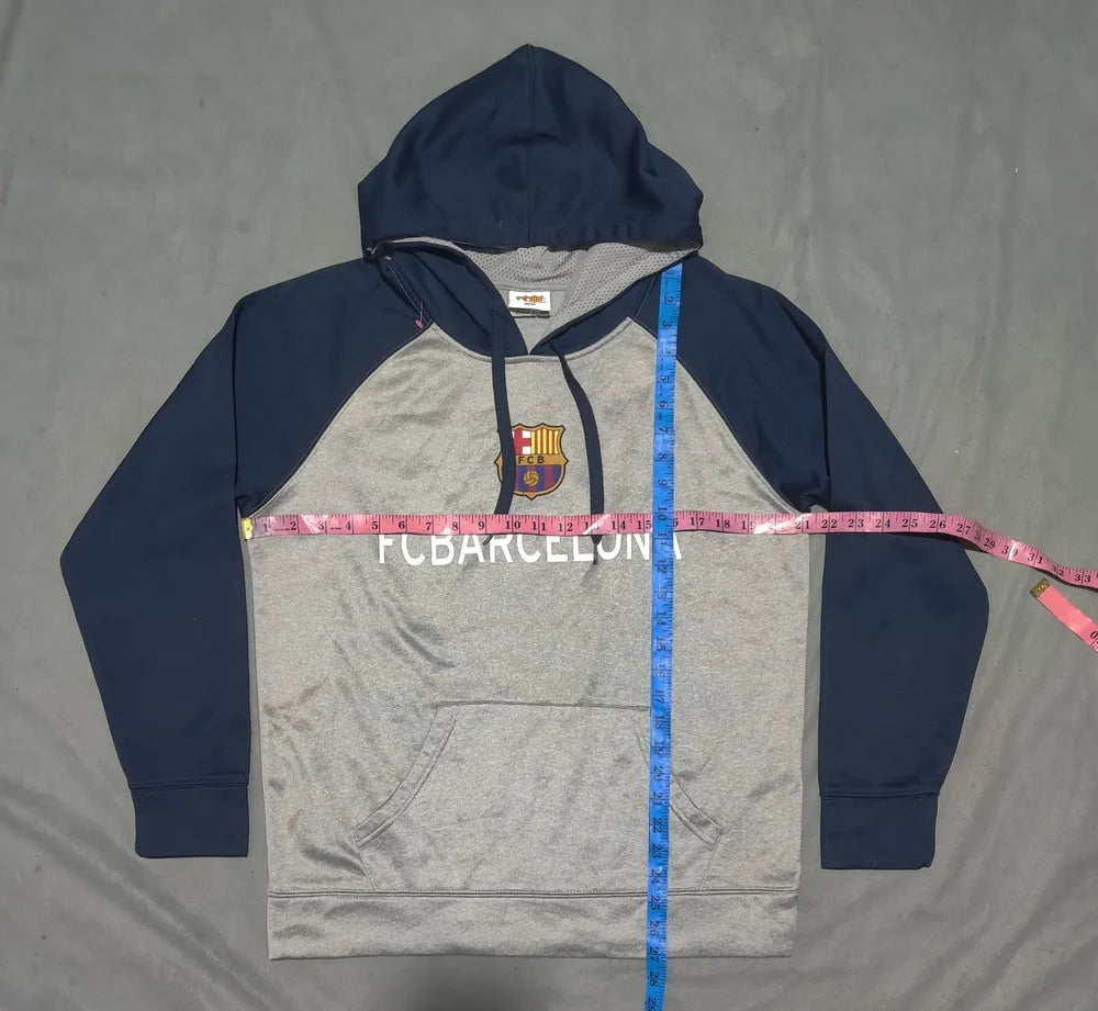 FCB Men Polyester Gray Navy Hoodie M
