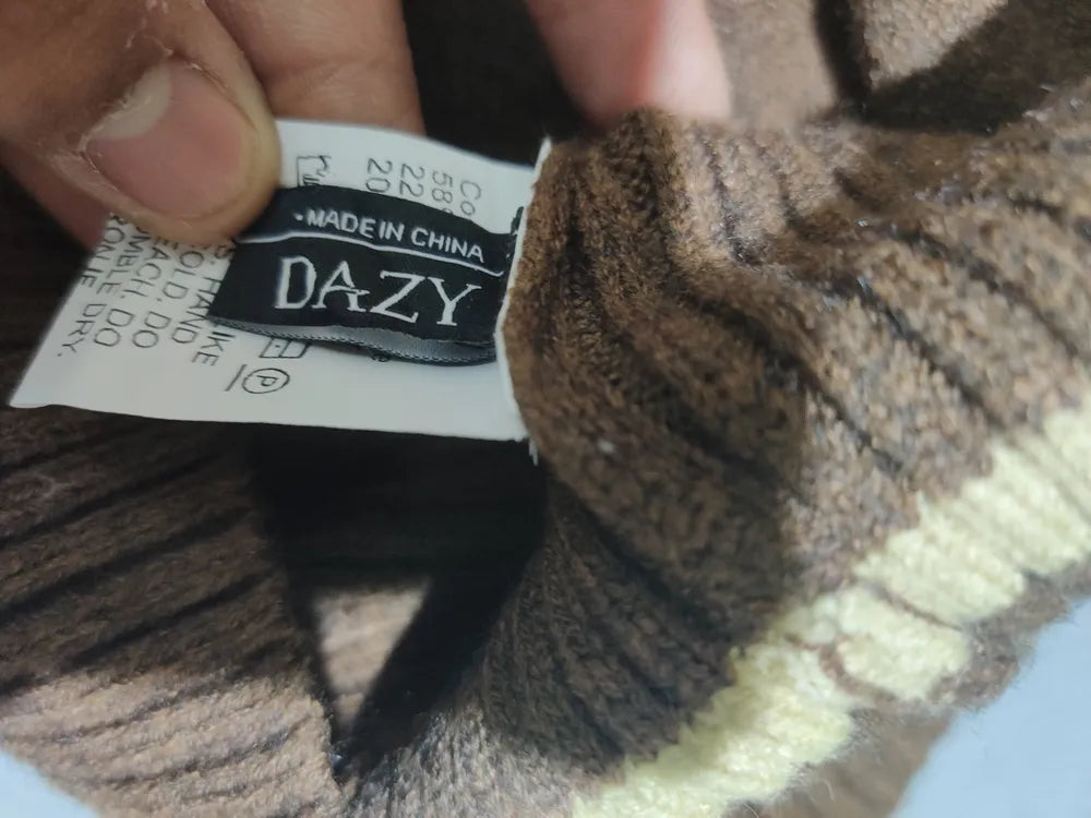 Dazy Men Acrylic Brown Sweatshirt M