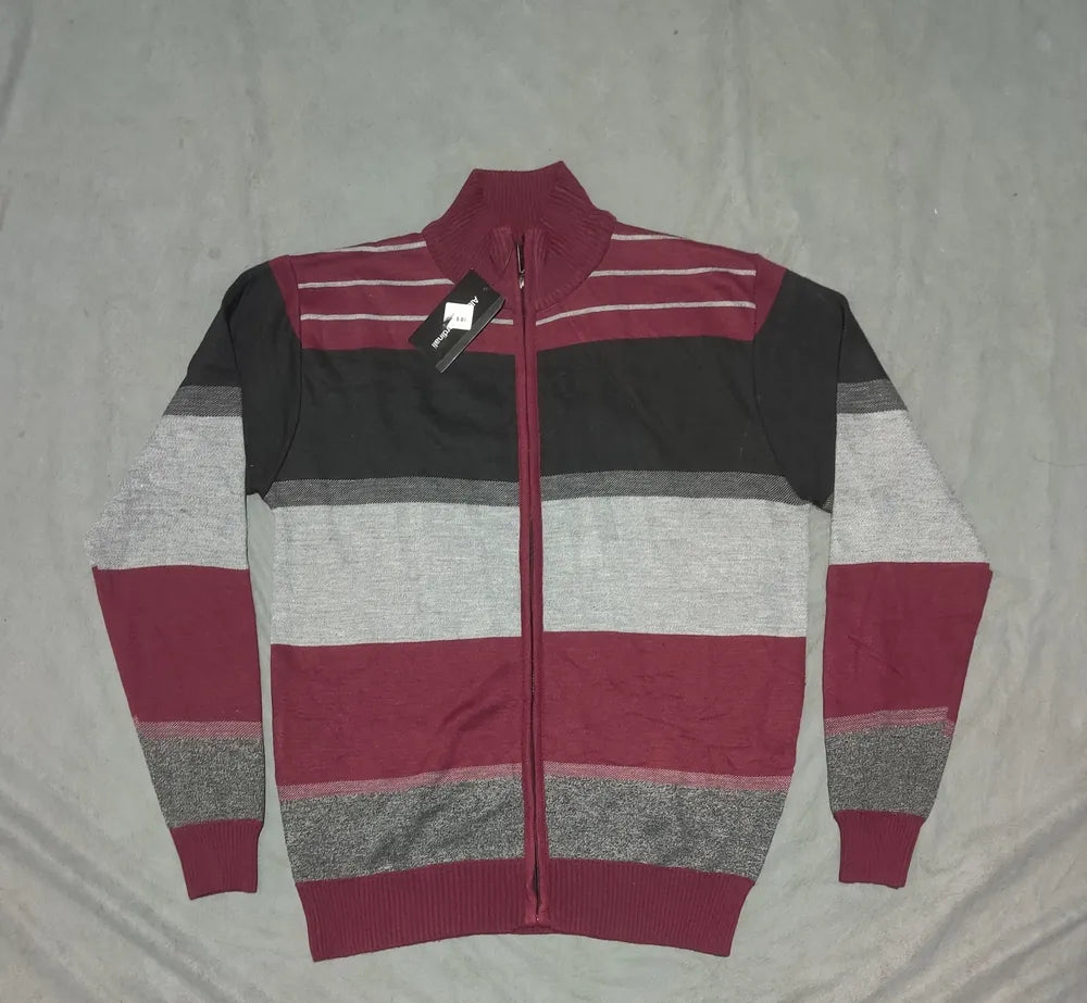 Alberto Cardinali Men Polyester Red Black Sweater L