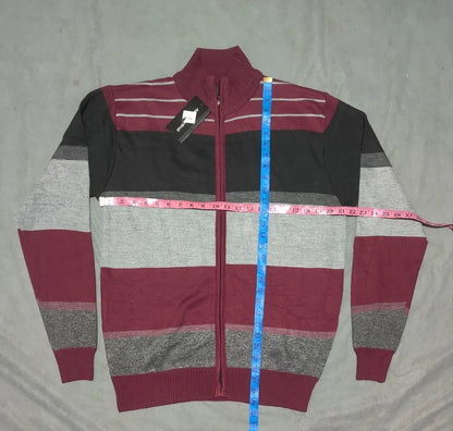 Alberto Cardinali Men Polyester Red Black Sweater L
