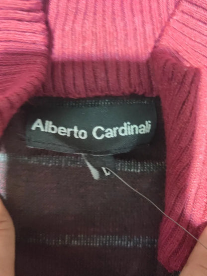 Alberto Cardinali Men Polyester Red Black Sweater L