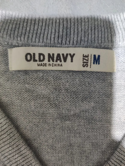 Old Nvay Men Cotton Gray Multi Vest Sweater M