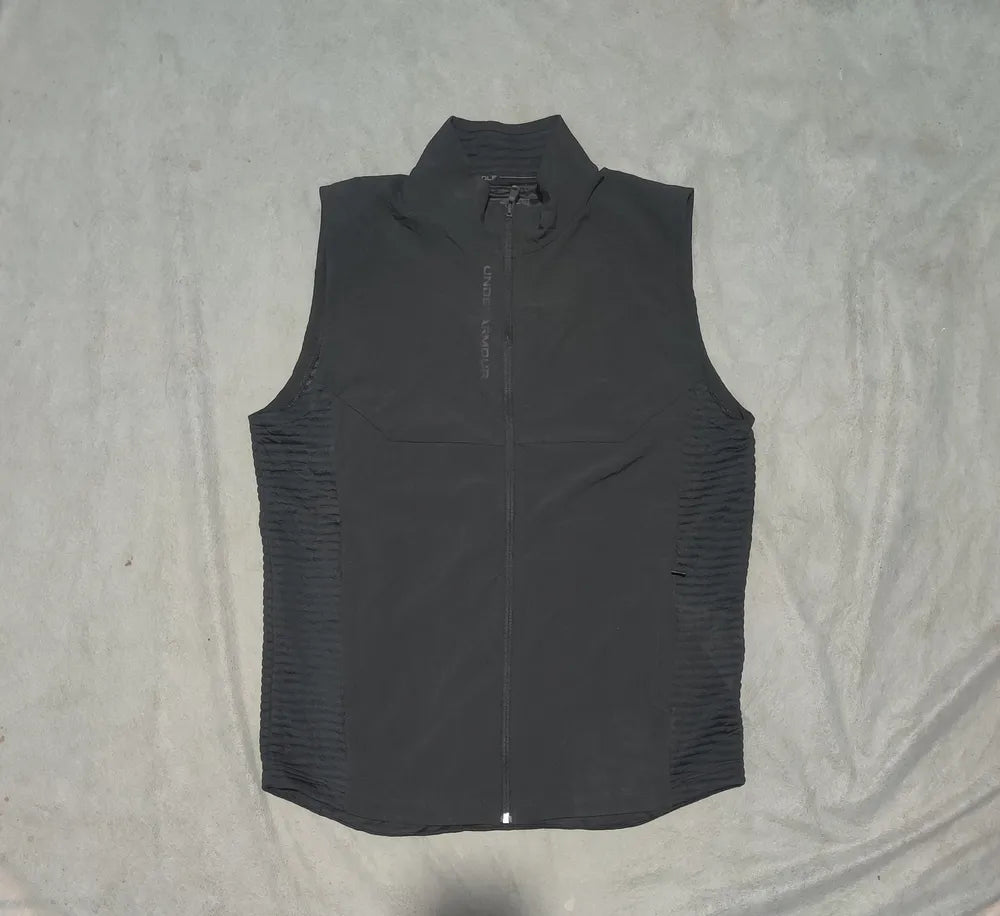 Under Armour Men Polyester Gray Vest Zipper L
