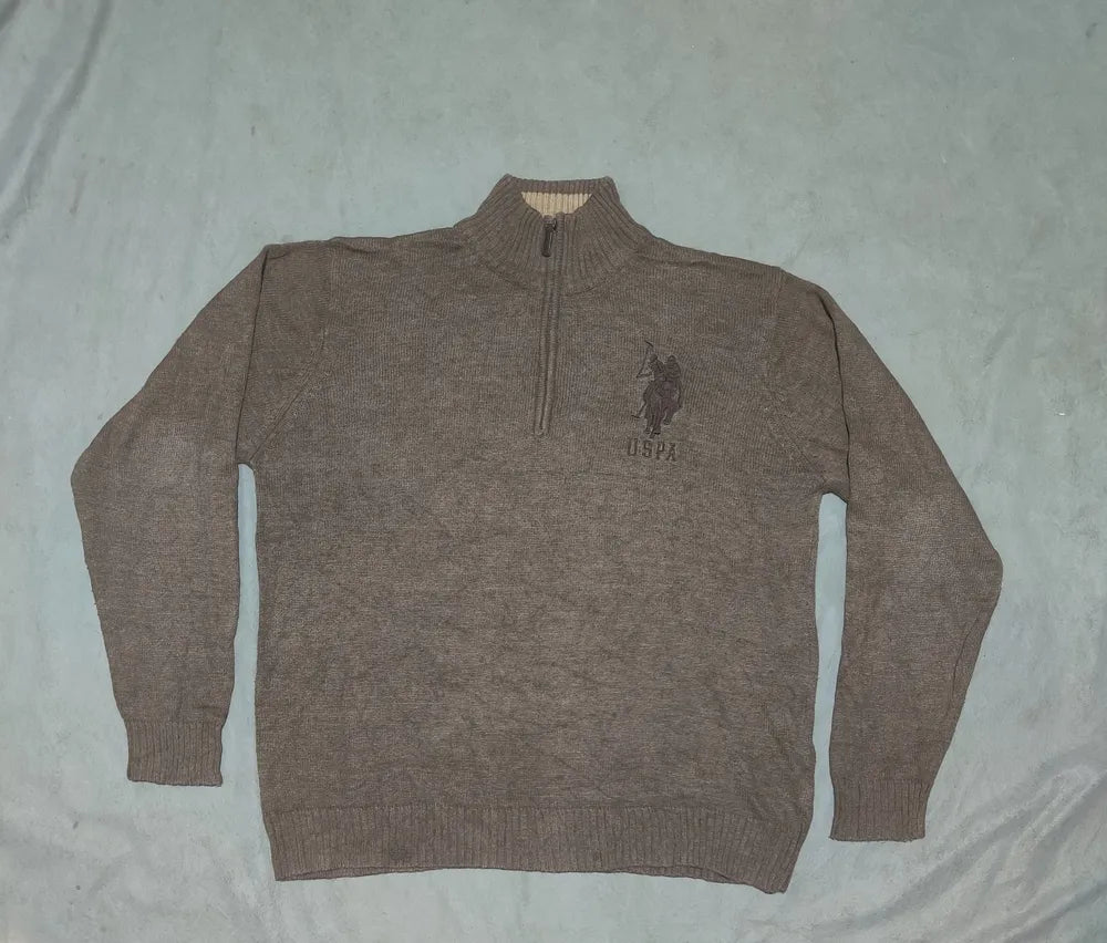 Polo U.S. Assn Men Knit Beige Sweater L