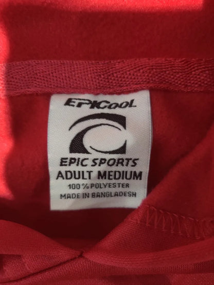 Epi Cool Men Polyester Red Gray Hoodie M