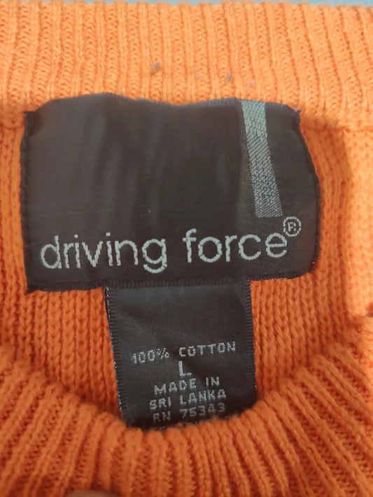 Driving Force Men Cotton Orange Black Sweater L