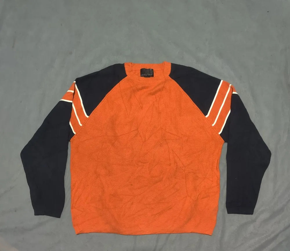 Driving Force Men Cotton Orange Black Sweater L