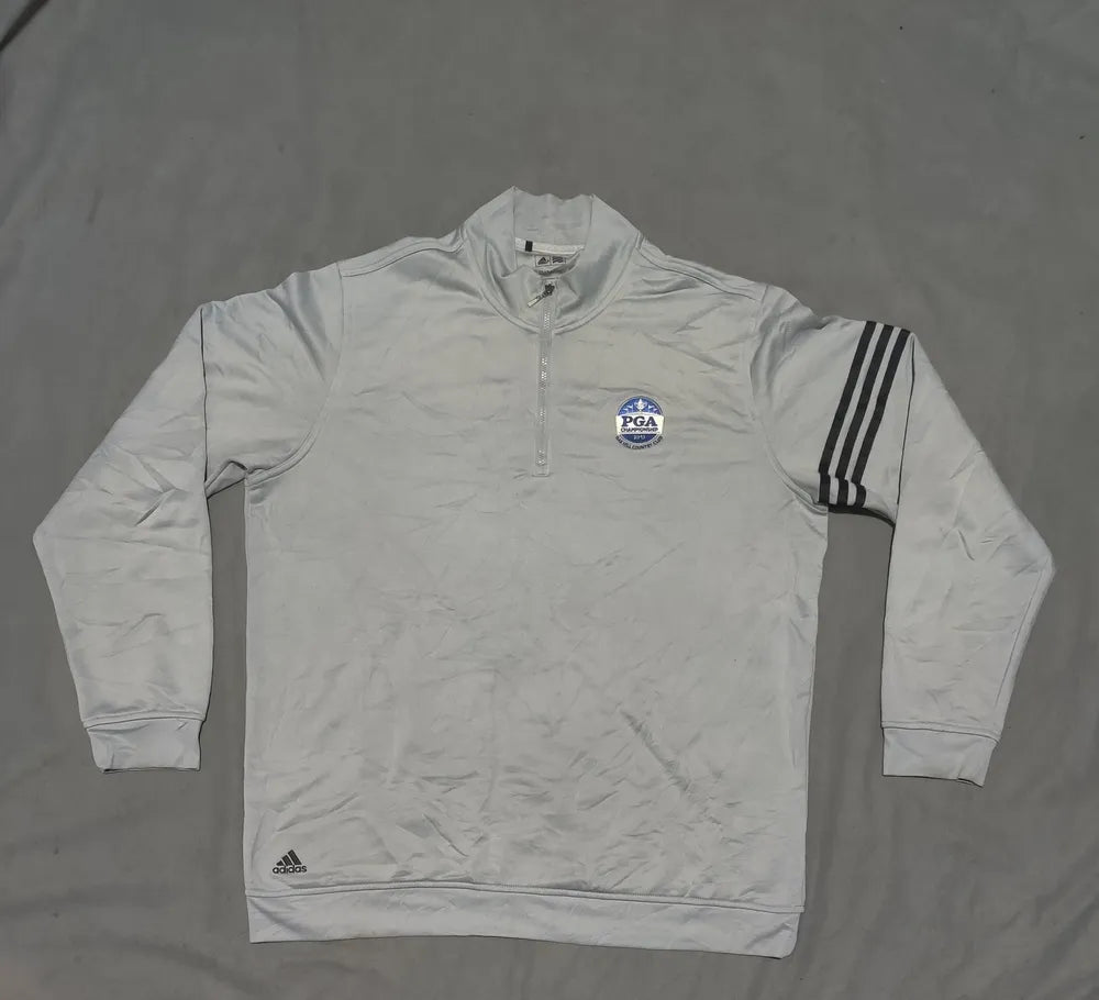 Adidas Men Polyester Gray Sweatshirt L
