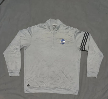 Adidas Men Polyester Gray Sweatshirt L