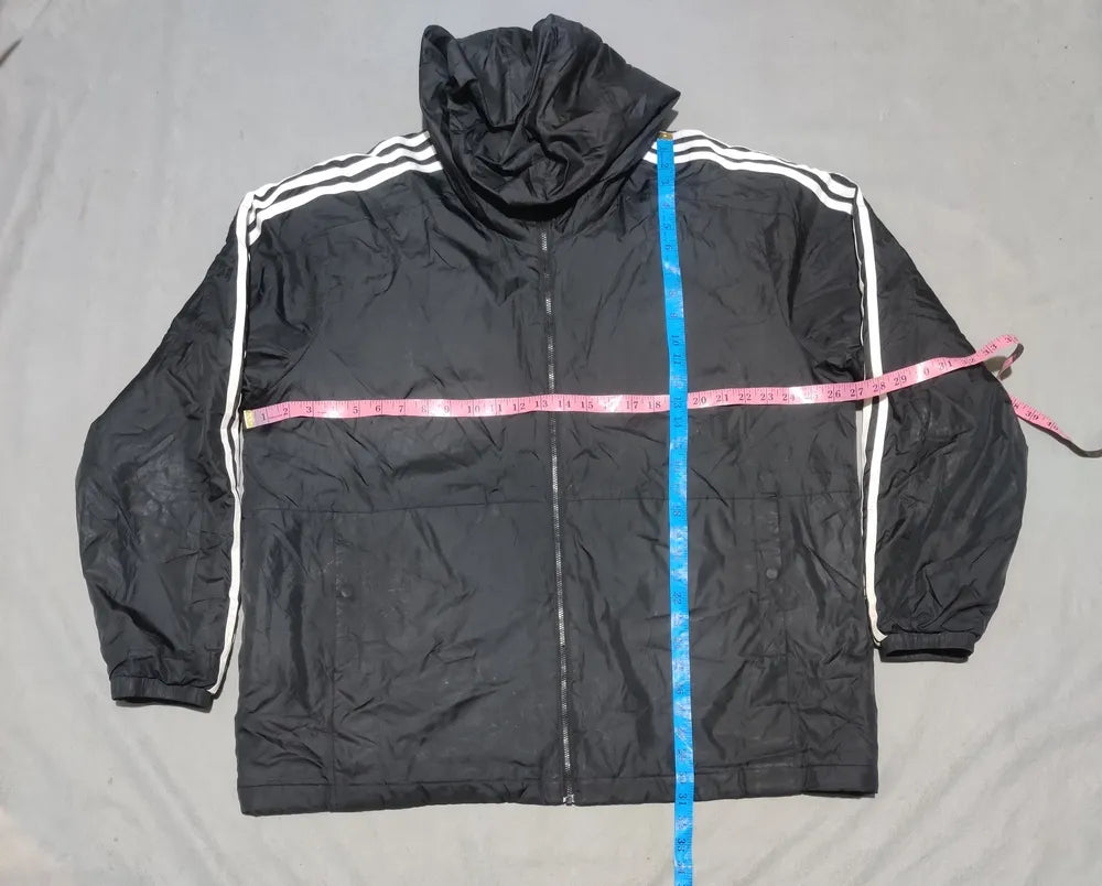Adidas Men Polyester Black White Jacket 2X Large