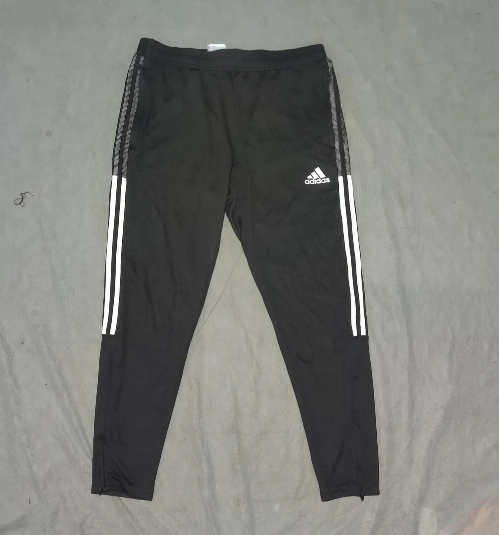 Adidas Men Polyester Navy Black Sport Trouser L