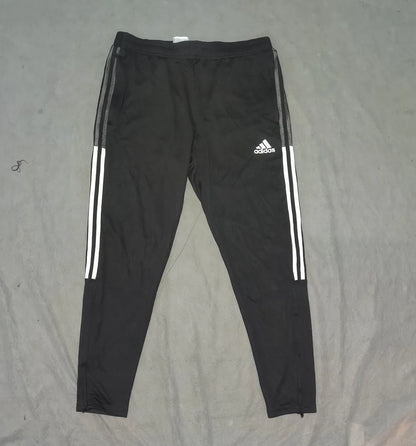 Adidas Men Polyester Navy Black Sport Trouser L
