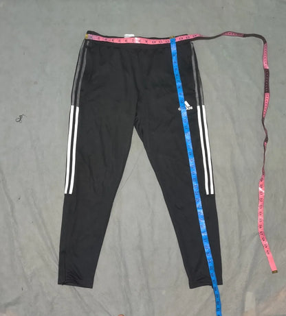 Adidas Men Polyester Navy Black Sport Trouser L