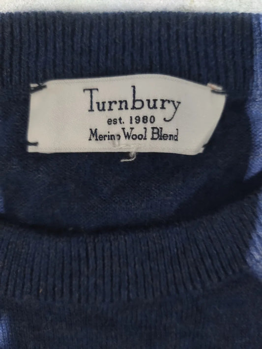 Turn Bury Men Acrylic Brown Beige Sweater M
