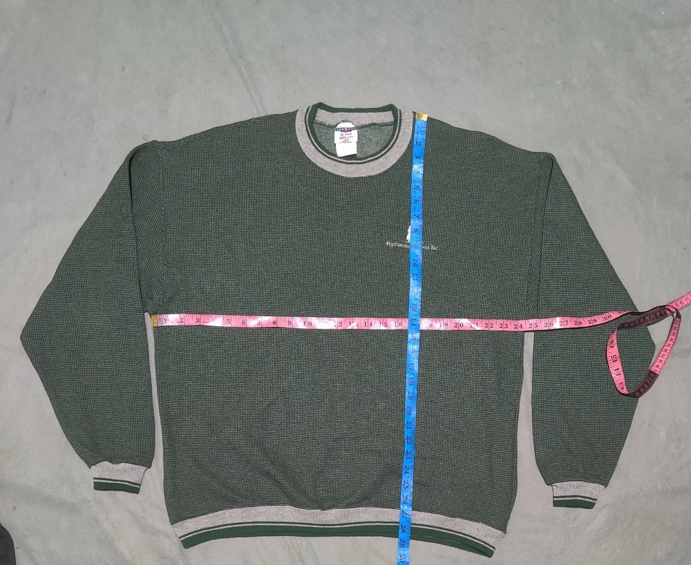 Jerzees Men Cotton Green Sweatshirt XL