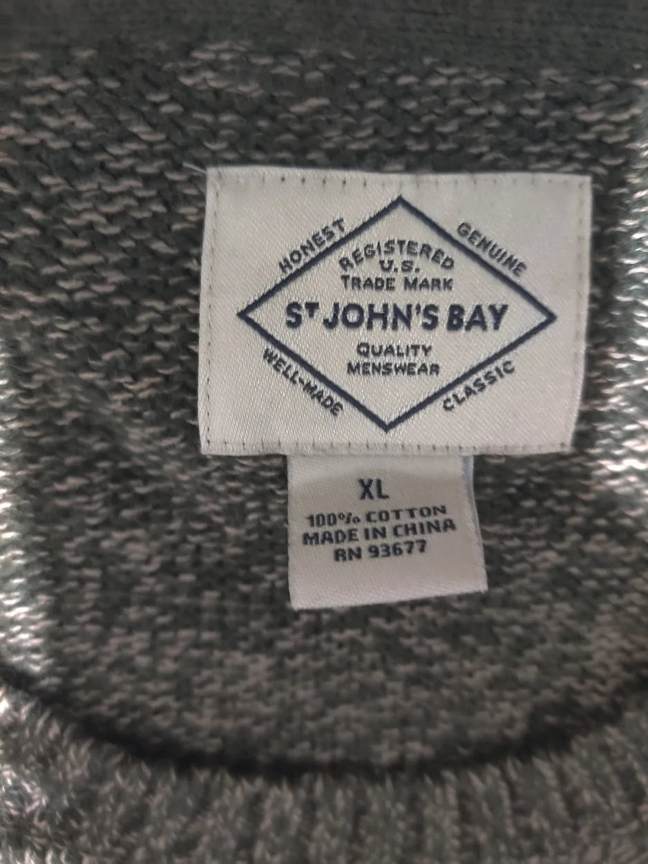 St John's Bay Men Cotton Gray Sweater XL