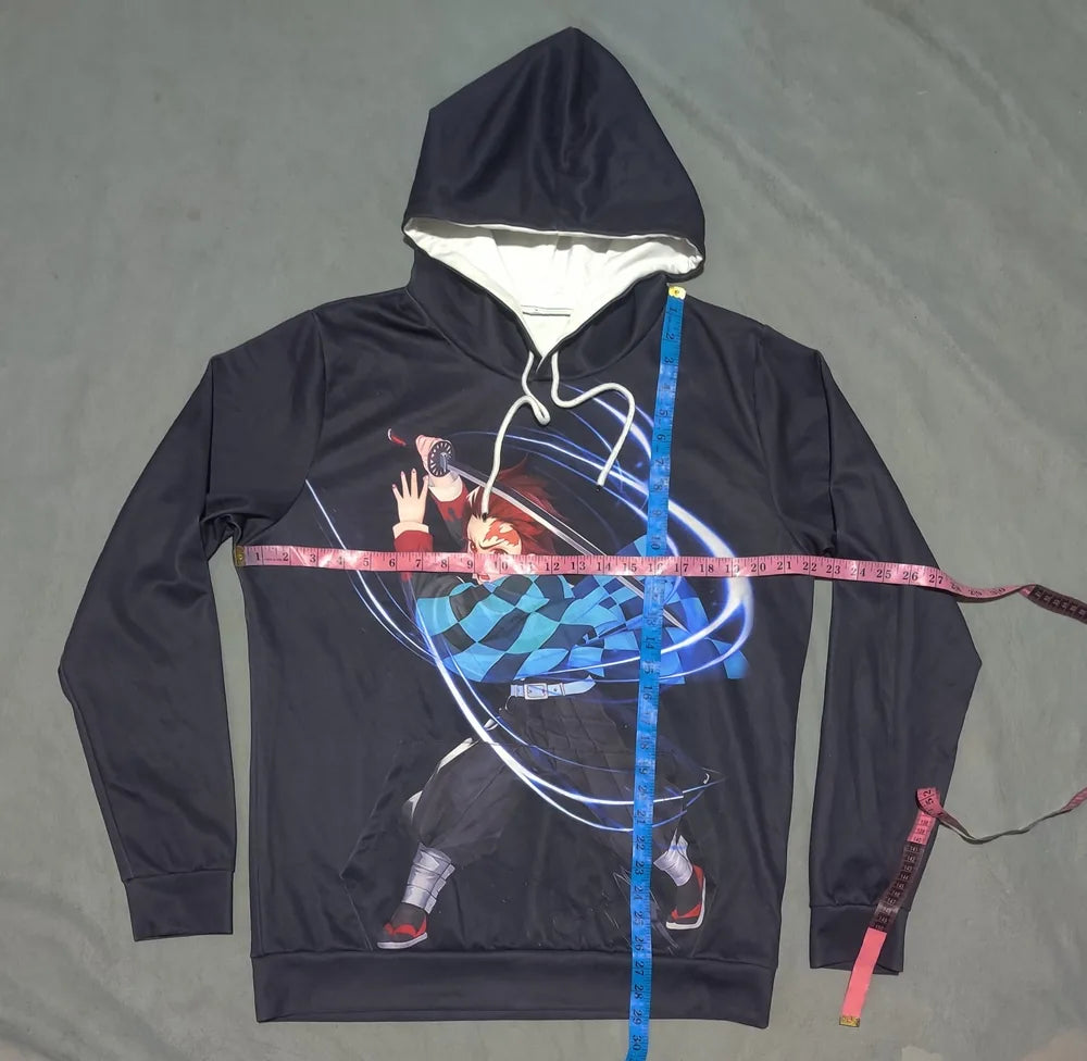 3D Print Men Polyester Navy Hoodie L