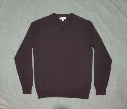 Goodthreads Men Merino Wool Black Maroon Sweater L