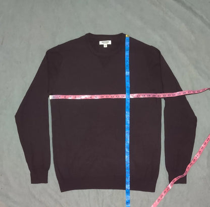 Goodthreads Men Merino Wool Black Maroon Sweater L
