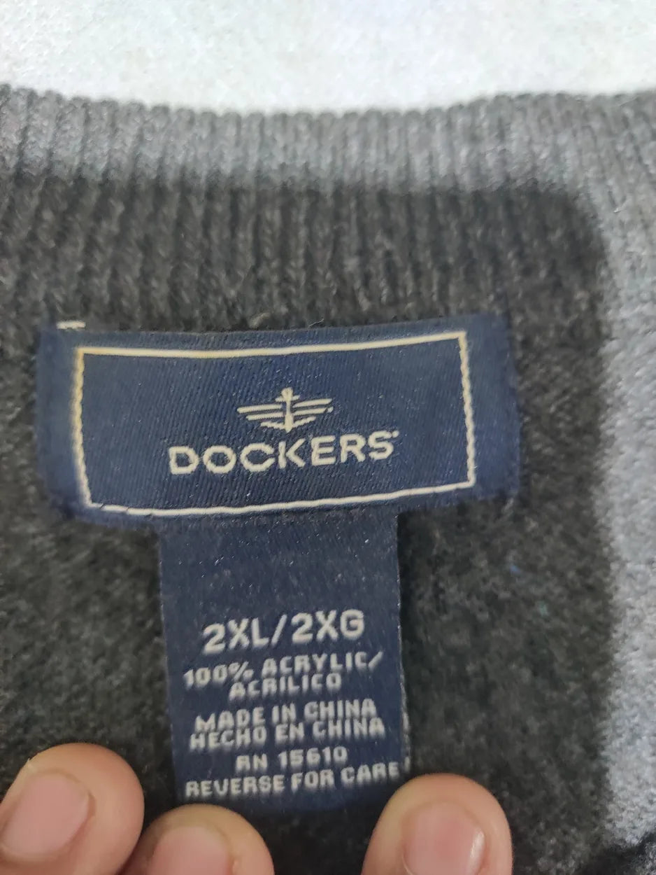 Dockers Men Acrylic Black Sweater 2XL