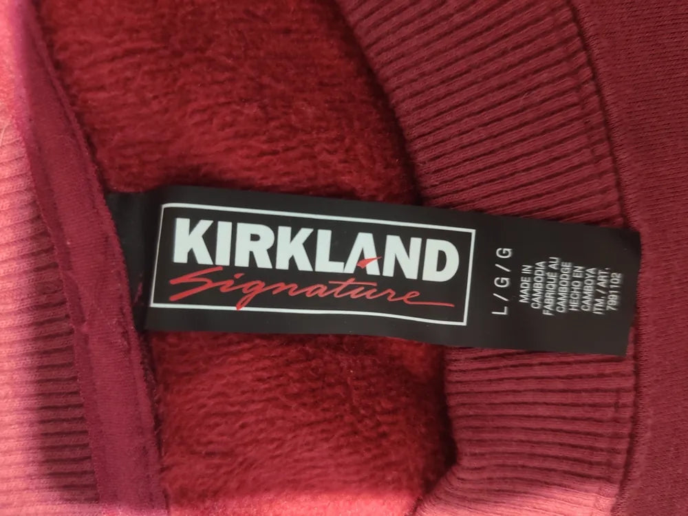 Kirkland Men Cotton Brown Red Sweatshirt L
