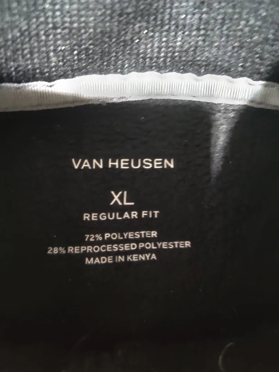 Van Heusen Men Polyester Black Gray Sweatshirt XL