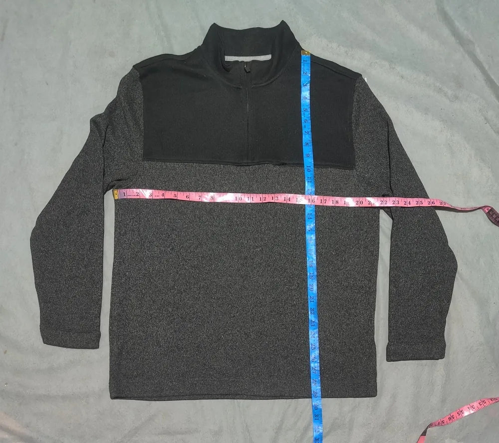 Van Heusen Men Polyester Black Gray Sweatshirt XL