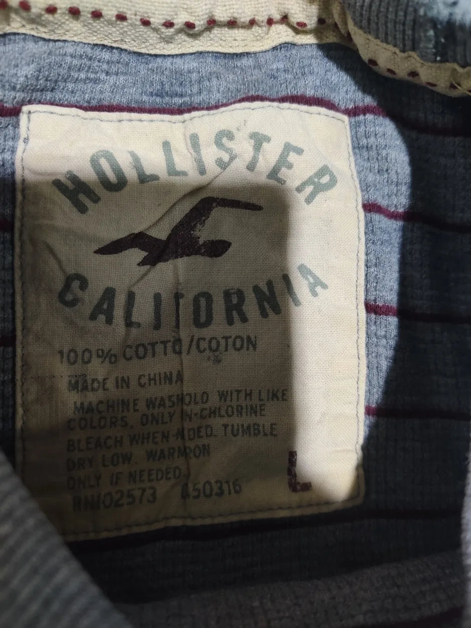 Hollister Men Cotton Gray Beige Sweatshirt L