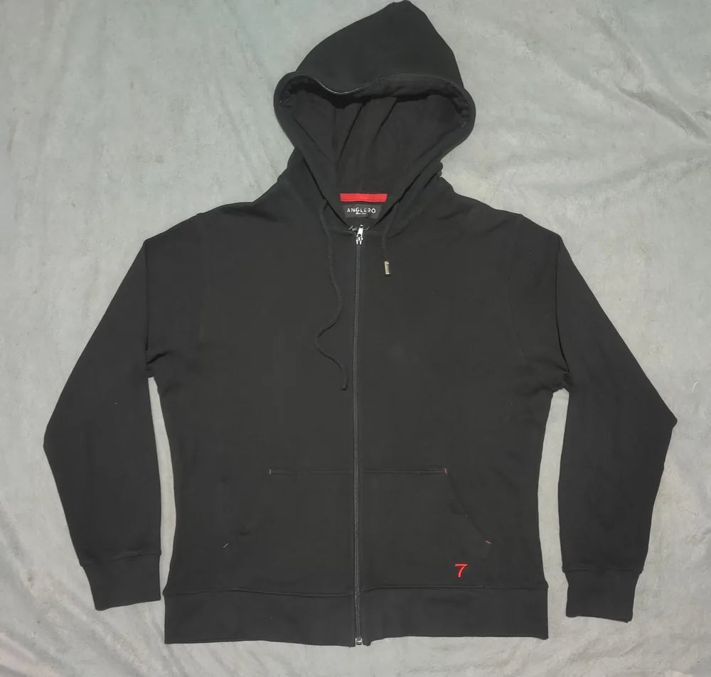 Anglero Men Cotton Black Zipper XL