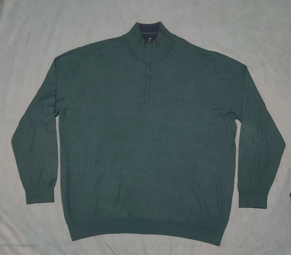 Nautica Men Arylic Green Sweater 3XL