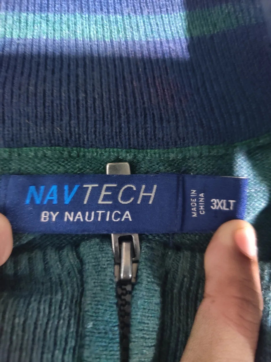 Nautica Men Arylic Green Sweater 3XL