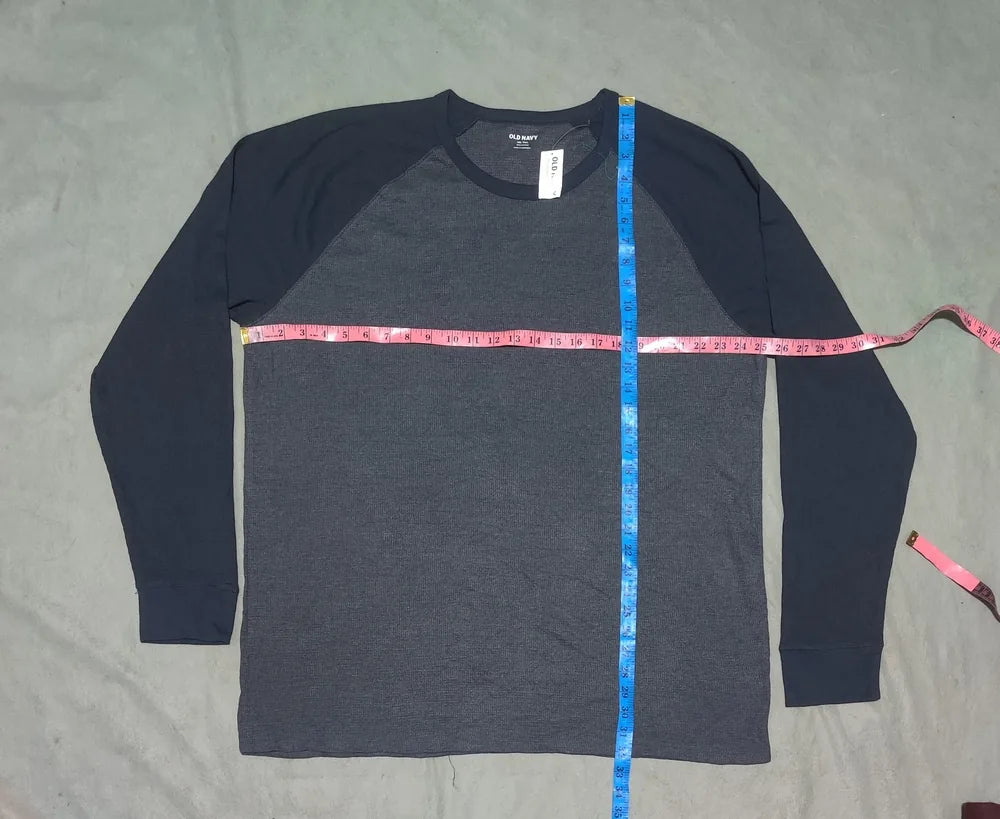 Old Navy Men Cotton Gray Navy Sweatshirt 2XL