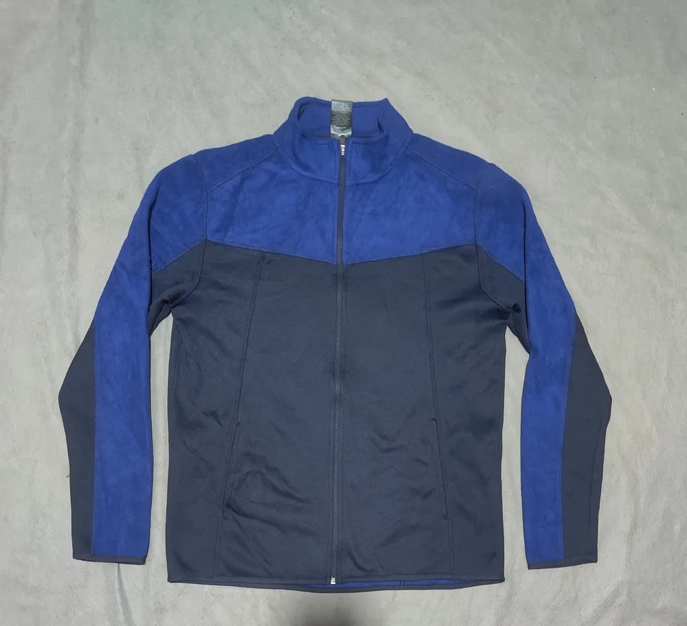 Athletic Works Men Polyester Navy Brown Zipper M