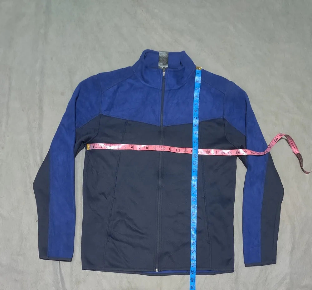 Athletic Works Men Polyester Navy Brown Zipper M