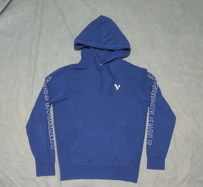 American Eagle Men Cotton Blue Purple Hoodie S