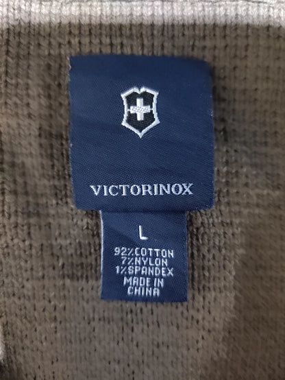 Victorinox Men Cotton Brown Black Sweater L