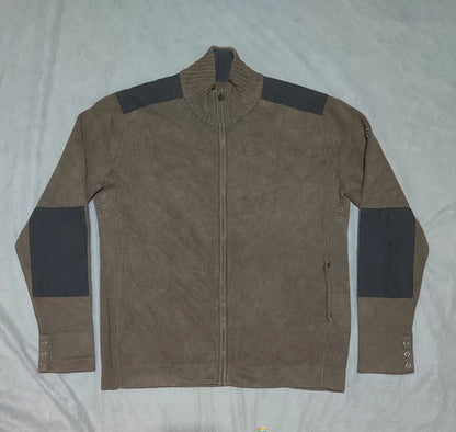 Victorinox Men Cotton Brown Black Sweater L