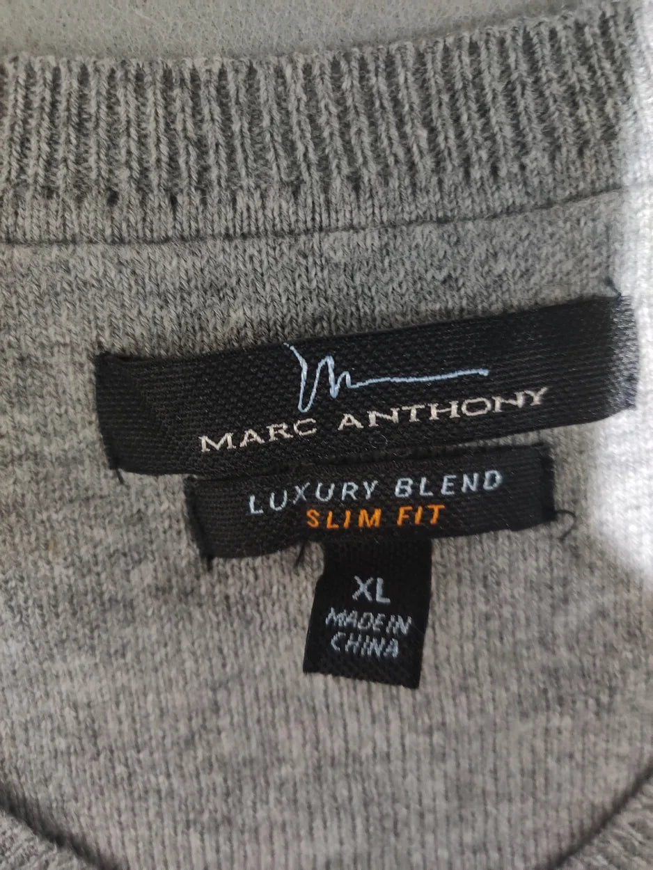Marc Anthony Men Cotton Gray Sweater XL