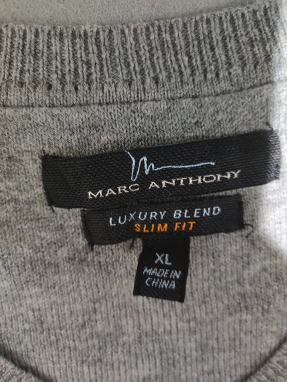 Marc Anthony Men Cotton Gray Sweater XL