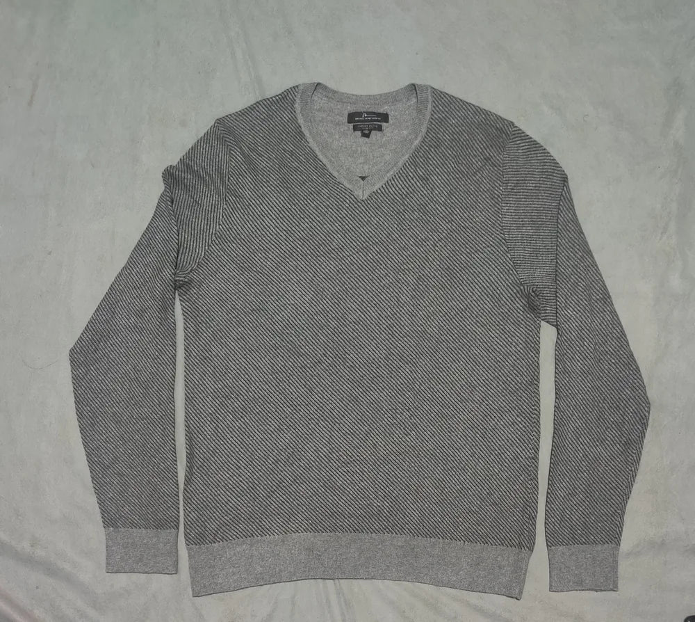 Marc Anthony Men Cotton Gray Sweater XL