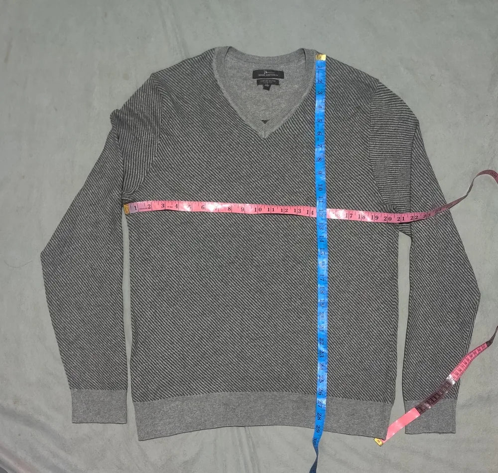 Marc Anthony Men Cotton Gray Sweater XL