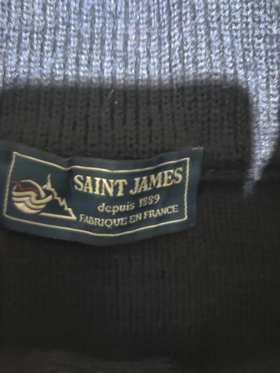 Saint James Men Cotton Navy Brown Sweater M