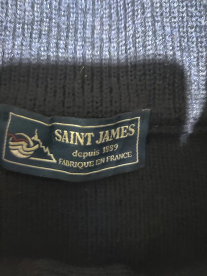 Saint James Men Cotton Navy Brown Sweater M
