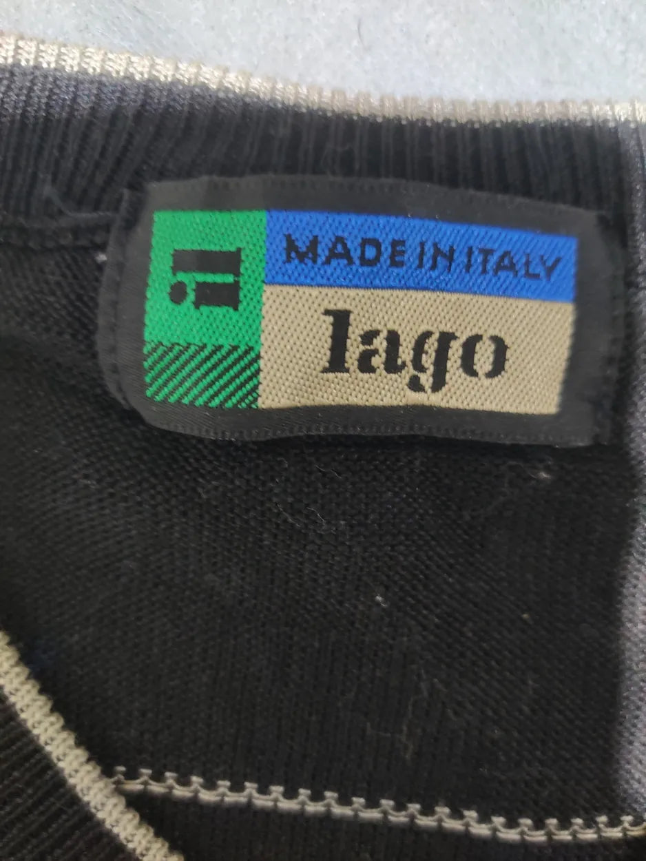 Lago Men Cotton Black Sweater L