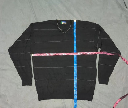 Lago Men Cotton Black Sweater L
