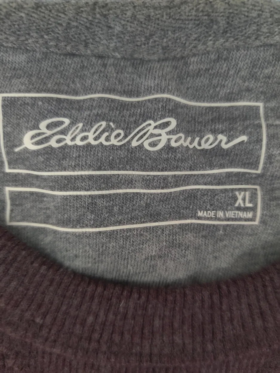Eddie Bauer Men Cotton Brown Sweatshirt XL