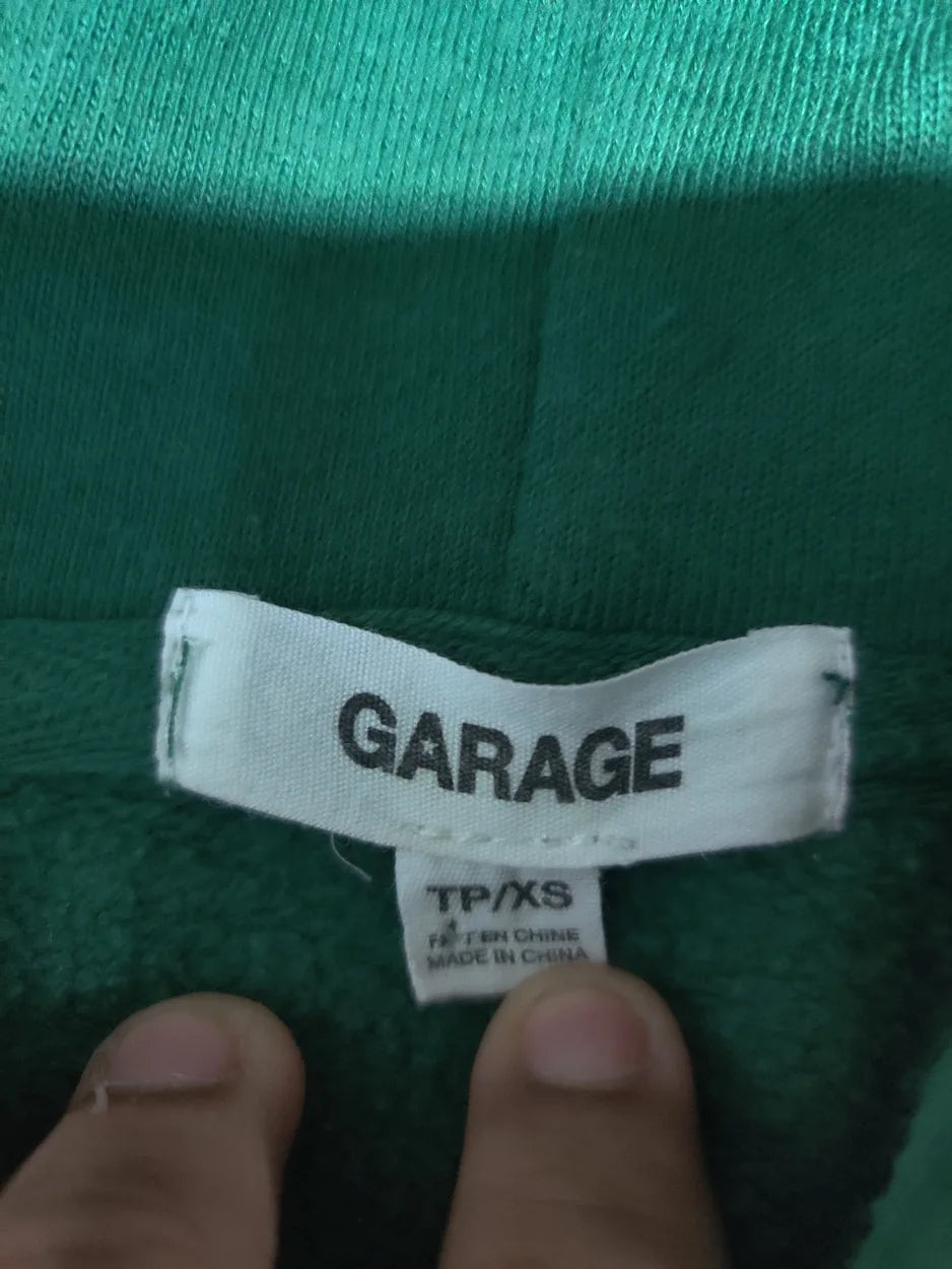 Garage Men Cotton Green Zipper XS