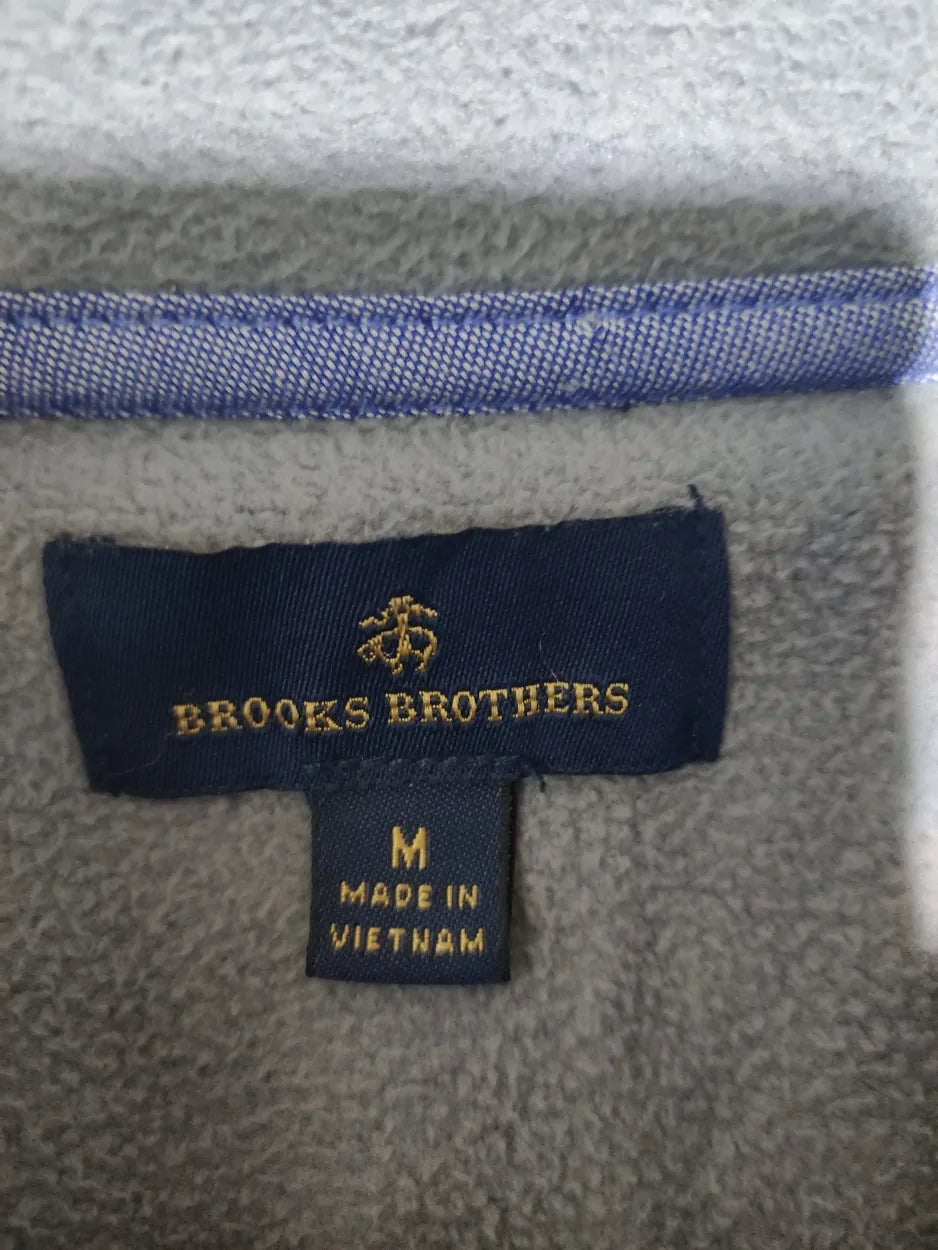 Brooks Brother Men Wool Navy Brown Vest Zipper 2XL