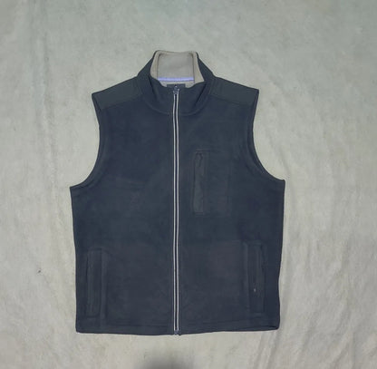 Brooks Brother Men Wool Navy Brown Vest Zipper 2XL